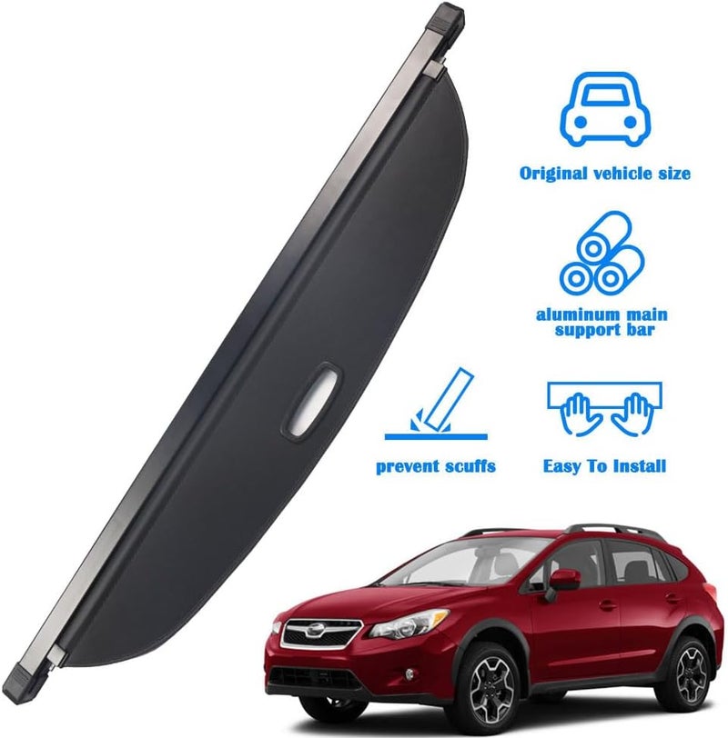 Marretoo Retractable Cargo Cover for 2014-2016 Subaru Impreza & 2013-2017 Crosstrek XV - Black Trunk Cover Accessories - Image 2