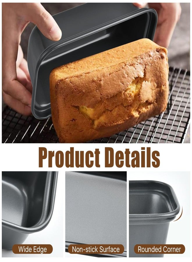 Lainballow 12 Pcs Mini Loaf Pan, Carbon Steel Bread Baking Pans, Nonstick Baking Pans, Tiny Banana Bread Pan for Baking Bread, Meatloaf, Brownies, Pound Cakes (Dark Grey, 6.1 x 3.3 x 1.8 Inches) - Image 3