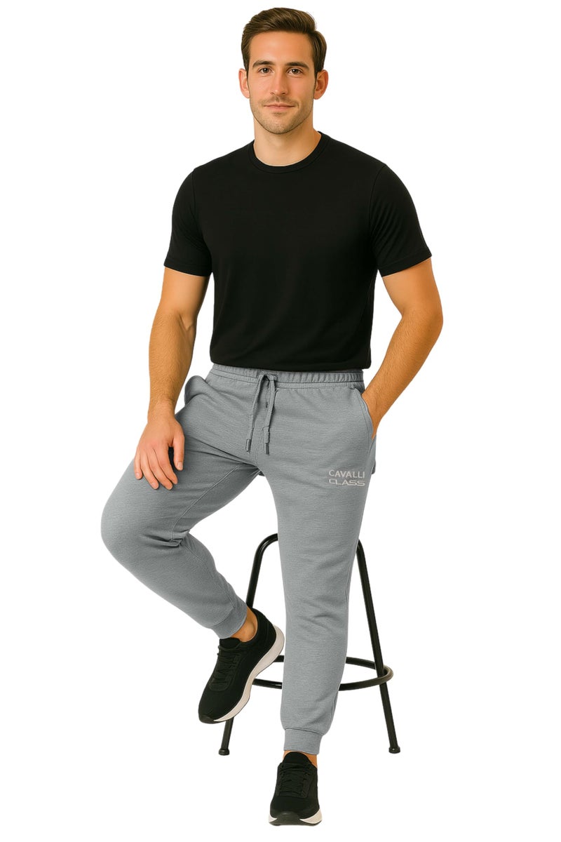 CAVALLI CLASS Track Pant for Men || Regular Fit || Track Pants || Full Elastic Jogger Track Pant Grey - Image 4