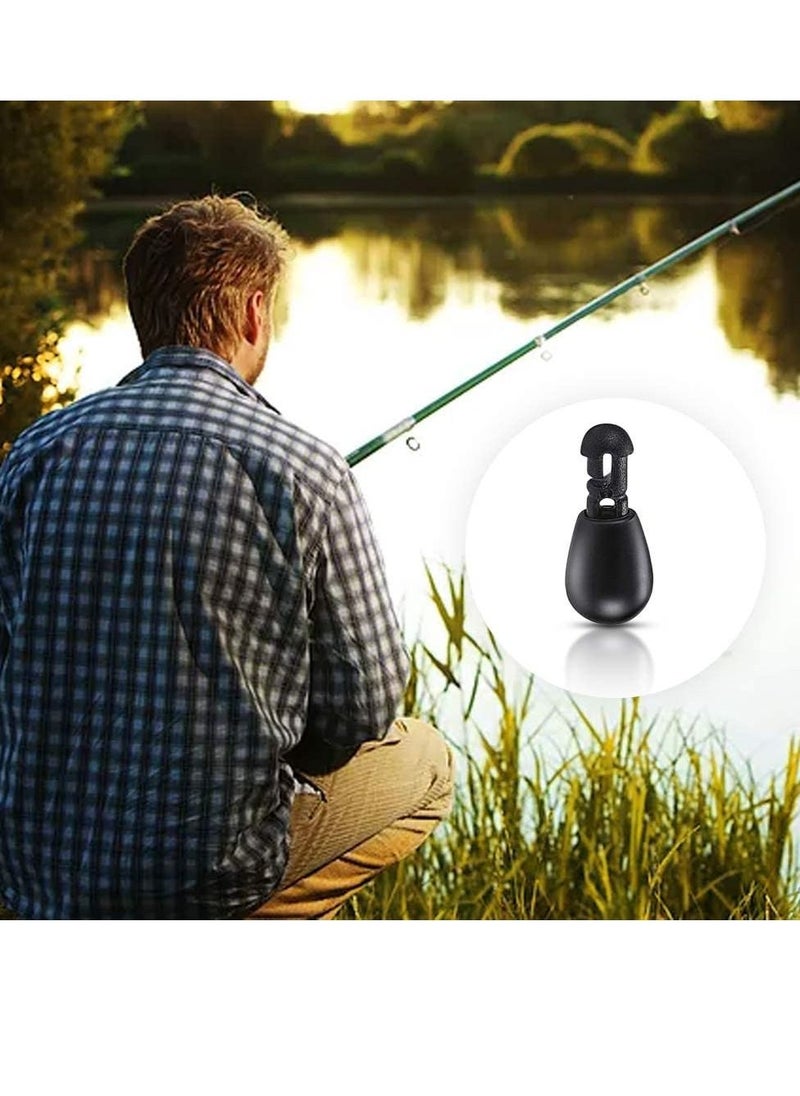 Excefore 30 Pcs Fishing Beads Black Quick Change Connector Fishing Accessories 0.35inch for Hook links Fishing Line NC044  - Image 2