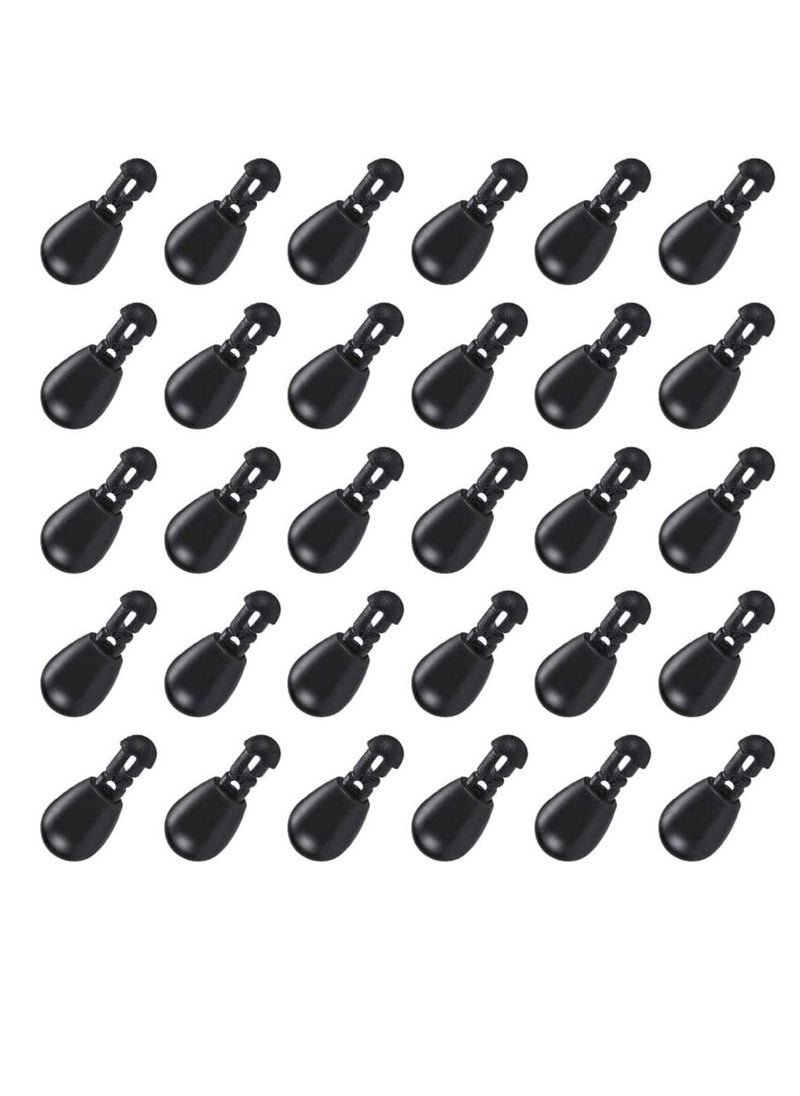 Excefore 30 Pcs Fishing Beads Black Quick Change Connector Fishing Accessories 0.35inch for Hook links Fishing Line NC044  - Image 1