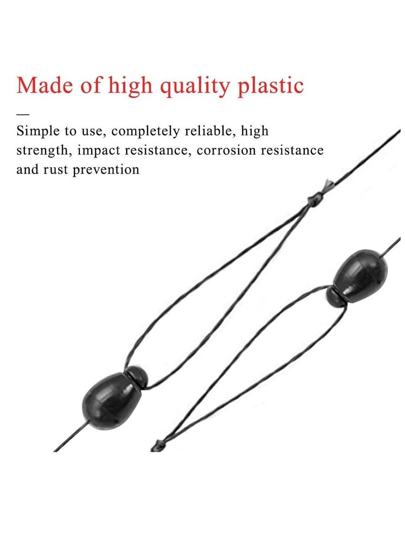 Excefore 30 Pcs Fishing Beads Black Quick Change Connector Fishing Accessories 0.35inch for Hook links Fishing Line NC044  - Image 3
