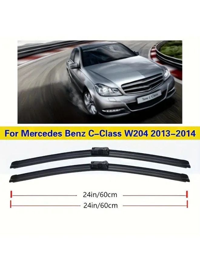 Mercedes Benz C Class W204 2013 2014 Front Wiper Blades 2PCS 24 Inch Aerodynamic - Image 2
