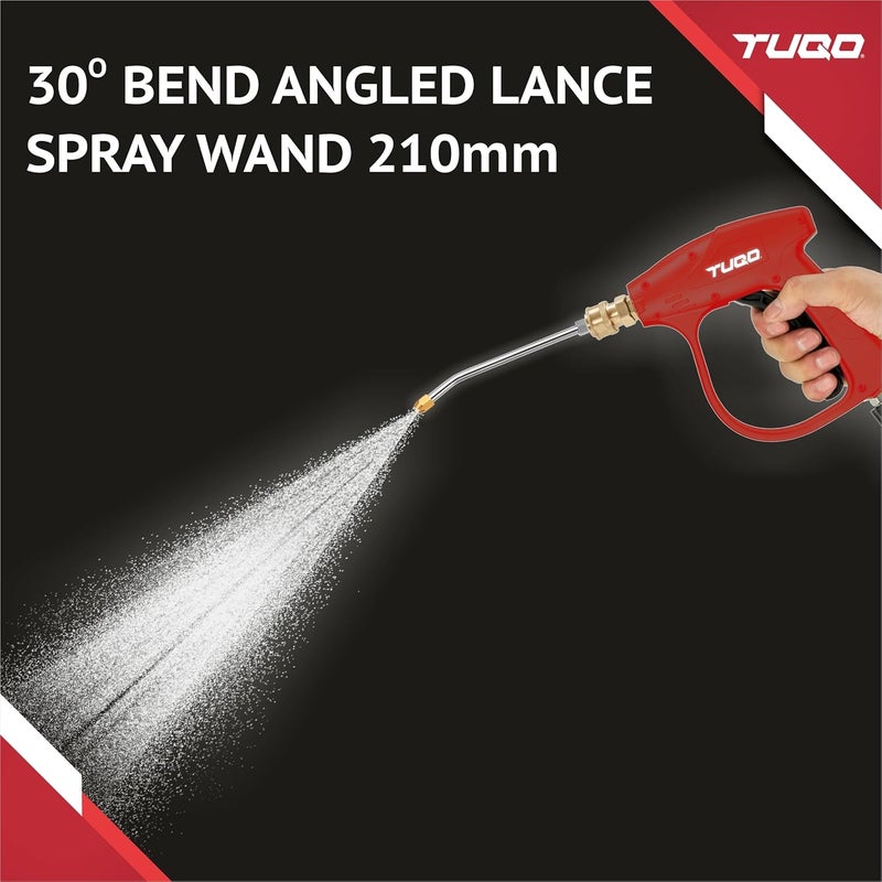 TUQO Extension Rod for High Pressure Washer - Bend Type Metal Rod with 1/4" Male Quick Plug Connector | Extension Wand for Cleaning Thight Places, Car, Bike, Floor, Roof. (30° Bend - 210mm) - Image 5