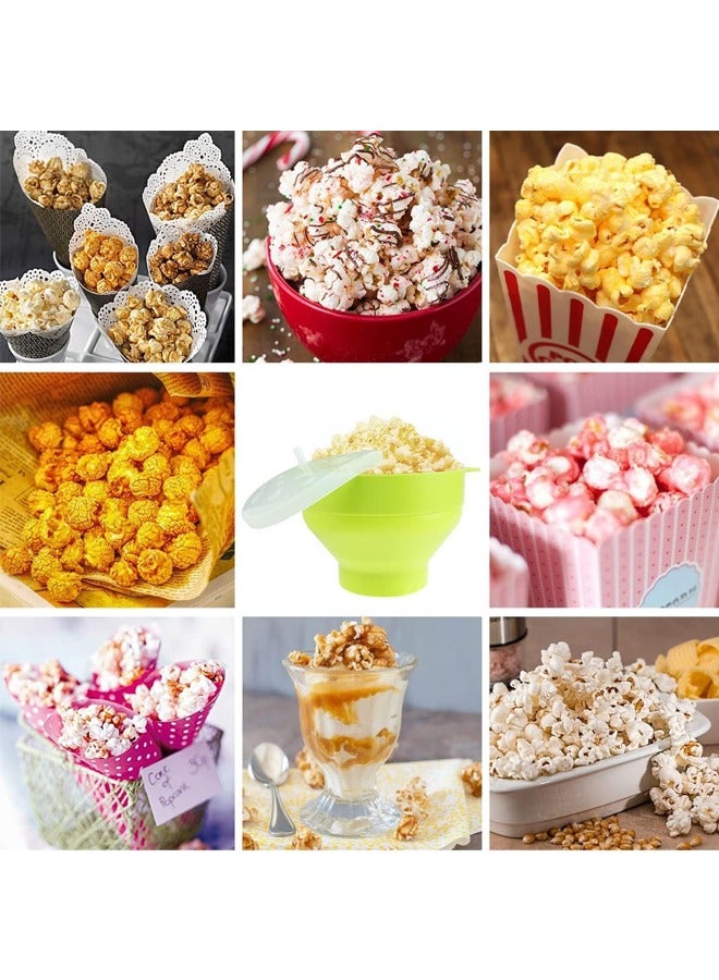 روكاوات الفشار بالميكروويف بوبر ، الفشار الفشار مع المقابض والغطاء ، صانع الفشار السيليكون ، الفشار القابل للطي براون BPA مجانا وغسالة الصحون آمنة - Image 5