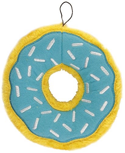 ZippyPaws Donutz No Stuffing Dog Toys to Keep Them Busy for Small and Medium Dogs Squeaky Pet Toy for Boredom Unstuffed Chew Toy Soft Plush Puppy Products Funny Food Toy Blueberry Donut - Image 1
