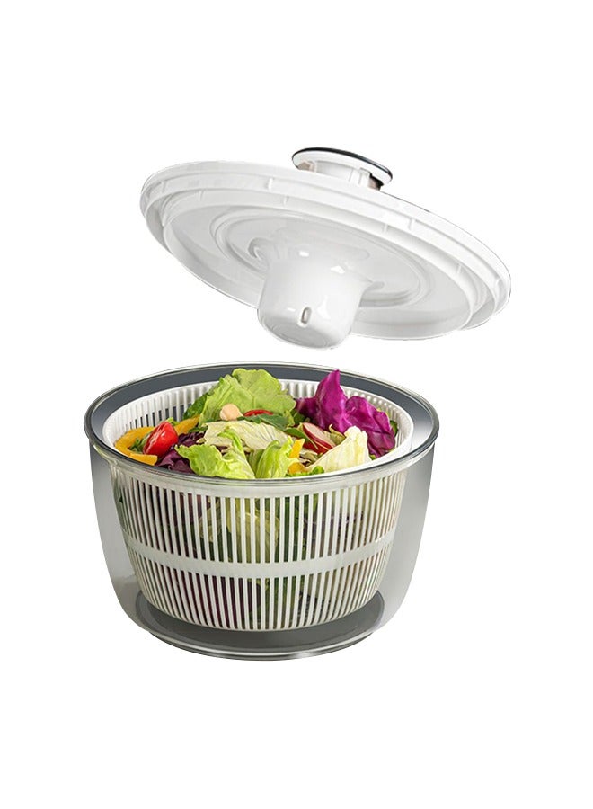 Large Capacity Salad Dehydrator, Portable Lettuce Dehydrator, Manual Vegetable Dehydrator, Easy To Clean, With Bowl And Mesh Basket, For Home, Restaurant, Kitchen/5L  - Image 1
