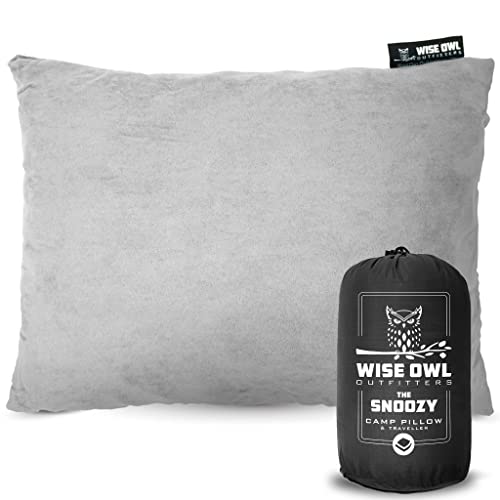 Wise Owl Outfitters Wise Owl Outfitters Camping Pillow  Camping Essentials and Travel Pillow for Airplanes Camping and Travel  Memory Foam Washable Pillow  SmallMedium 