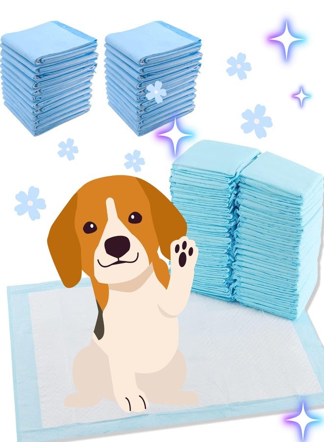 AMERIQUE Dog and Puppy Pet Pee Training Pads with Odor-Eliminating Leak-Proof Quick-Dry Design, Potty Training, Super Absorbency, Regular Size, 17.7 x 13 Inches, Pack of 100, Blue & White - Image 1
