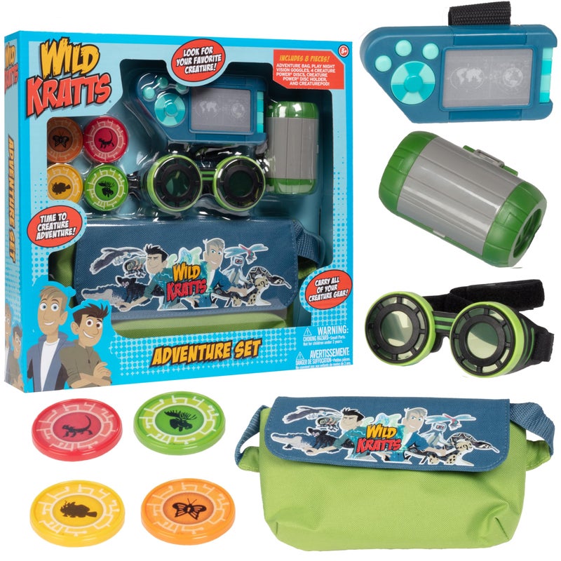 Jazwares Wild Kratts Adventure Playset 8pc Set Includes Goggles Creature Pod 4 Power Discs More Pretend Play Costume Dress Up Accessories Officially Licensed Toys for Children Gift for Kids - Image 2