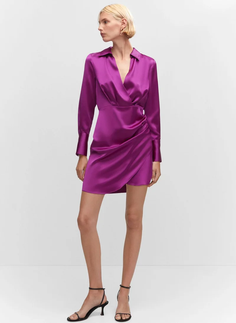 MANGO Wrap Detail Dress