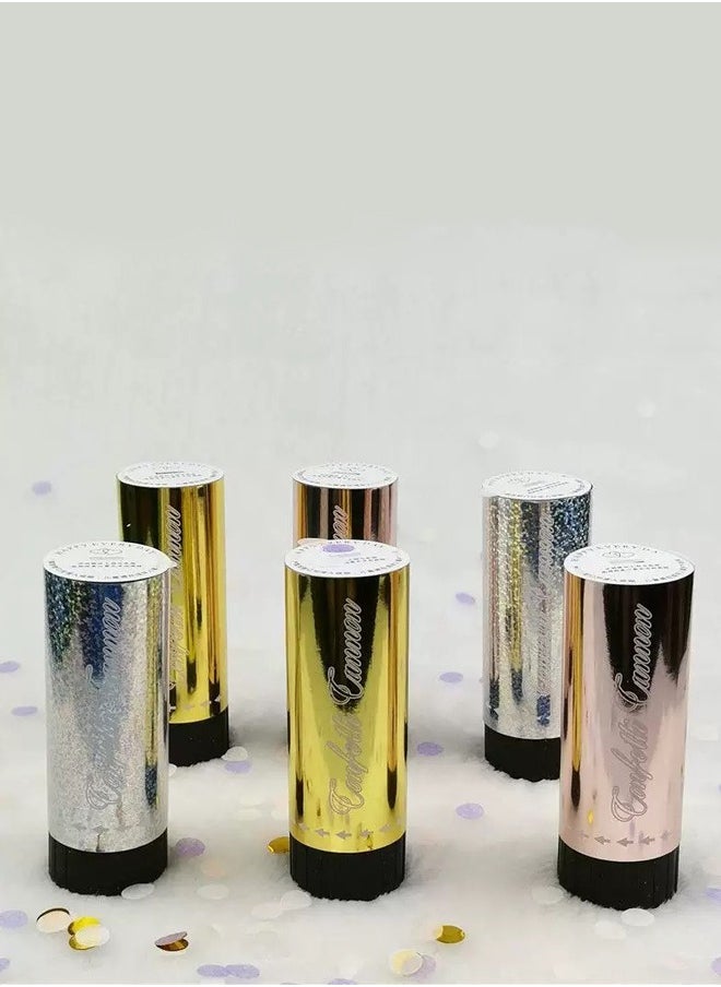 CSDONA 6-Piece Party Confetti Poppers – Gold Silver  Rose Gold  for Weddings Birthdays  Celebrations  - Image 5