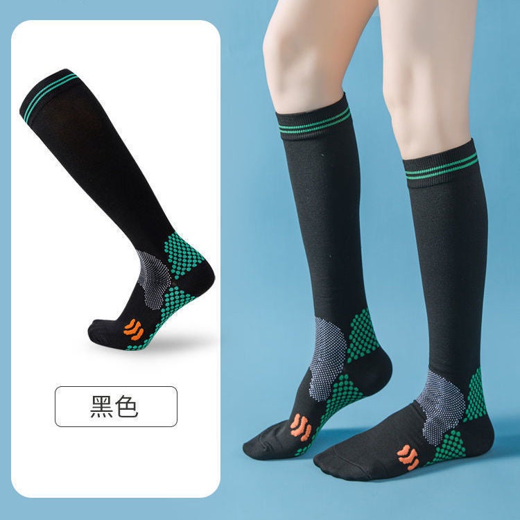Sports socks muscle pressure outdoor sports special running riding socks mountaineering stockings elastic socks wholesale Black 