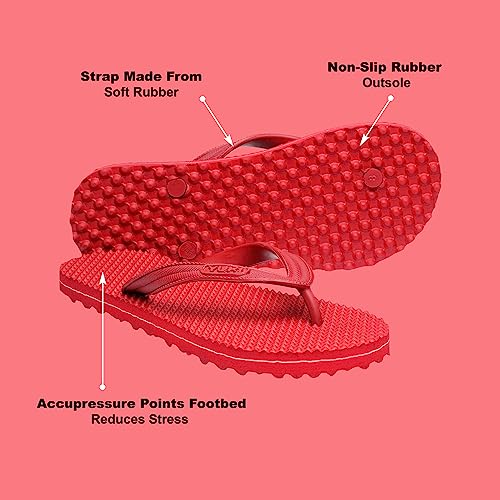 YUKI Men and Women Slipper Accupressure Flip Flops Hawai Chappal for Home Daily Use - Image 2