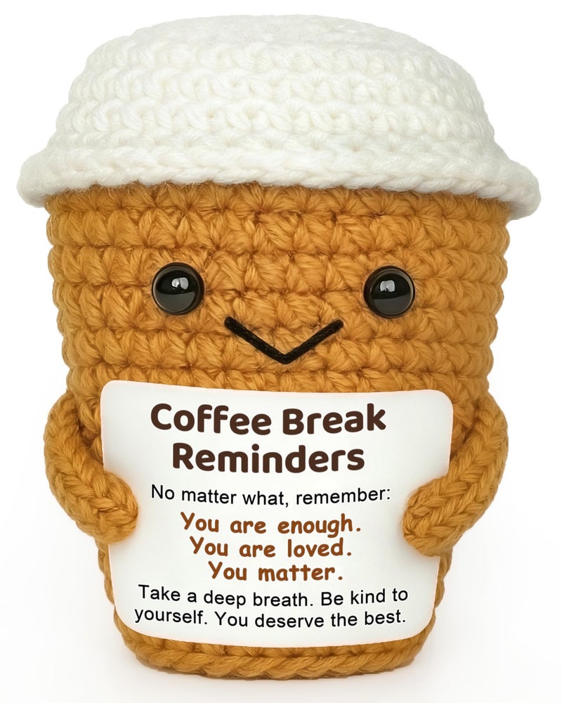 Krinisou Coffee Lovers Birthday Gifts for Women Men, Positive Animals Espresso Themed Office Desk Decor, Inspirational Motivational Encouragement Little Reminders Present - Image 1
