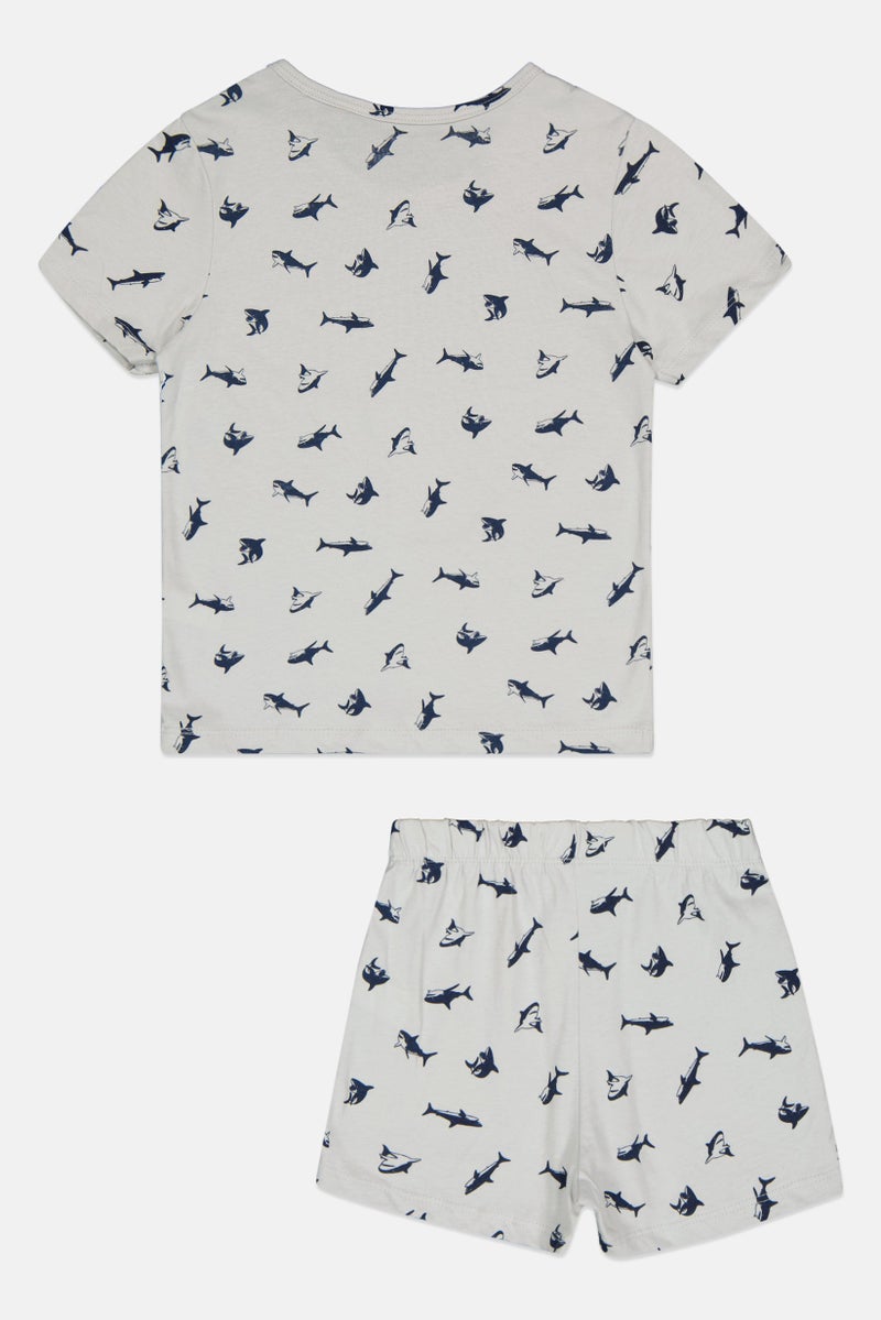 Sinsay Kids Boy 2 Pieces Short Sleeve Allover Print Top And Bottom Pajama, Multicolor - Image 3