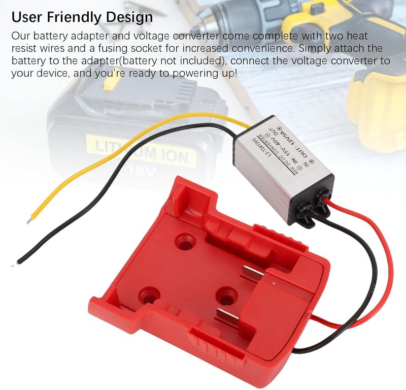 FTVOGUE DC18V to DC12V Voltage Reducing Converter, ABS Aluminum, Step Down Module 60W for Power Tools LED Lights Robotics Projects - Image 3