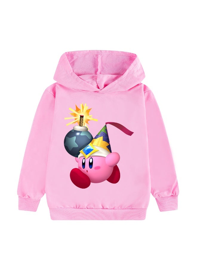Kirby Printed Crew Neck Sweatshirt for Fans Multiple Sizes Cute Cartoon Graphic Soft Fleece Lined Comfortable Casual Pullover for Daily Wear - Image 1