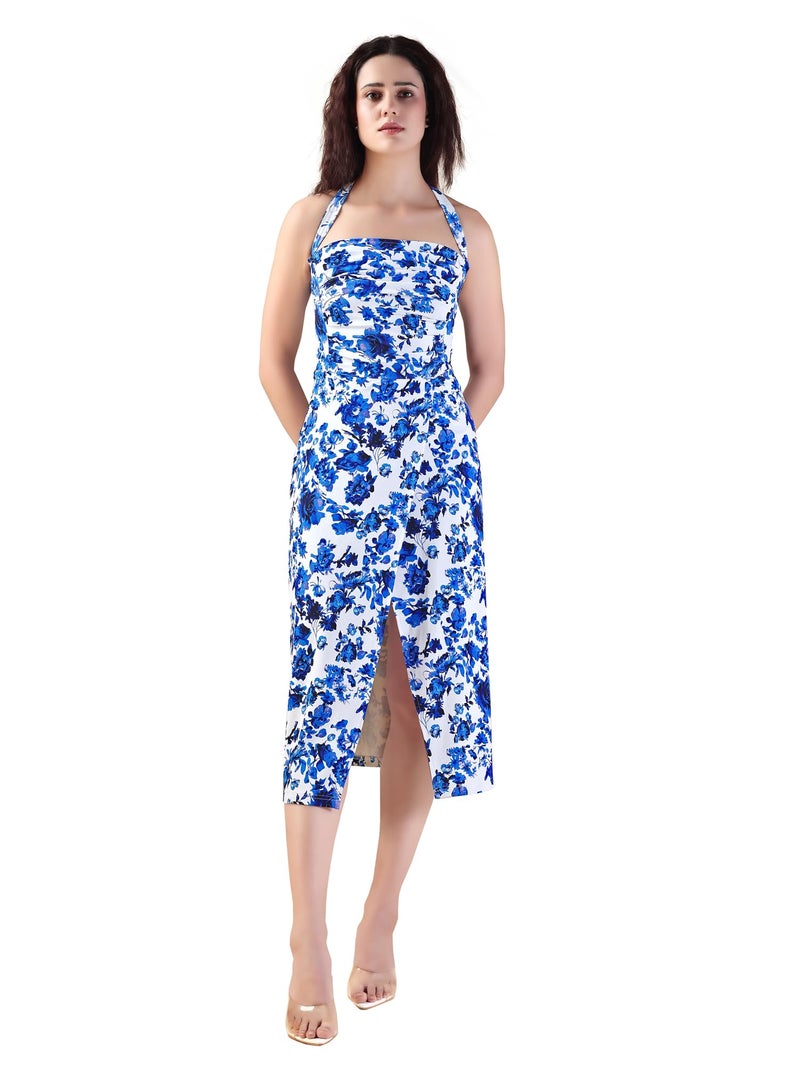 PURVAJA Women’s A-Line Midi Dress (Wini-211-XXL_Blue) - Image 1