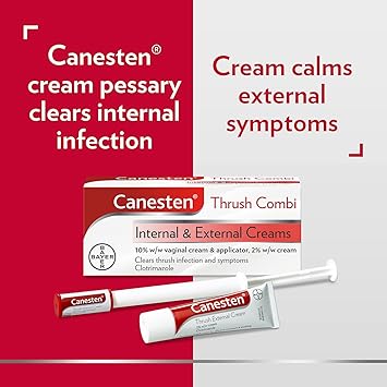 Canesten Thrush Combi Internal External Creams for Thrush Treatment Clotrimazole TwoStep Complete Relief Thrush Treatment - Image 5