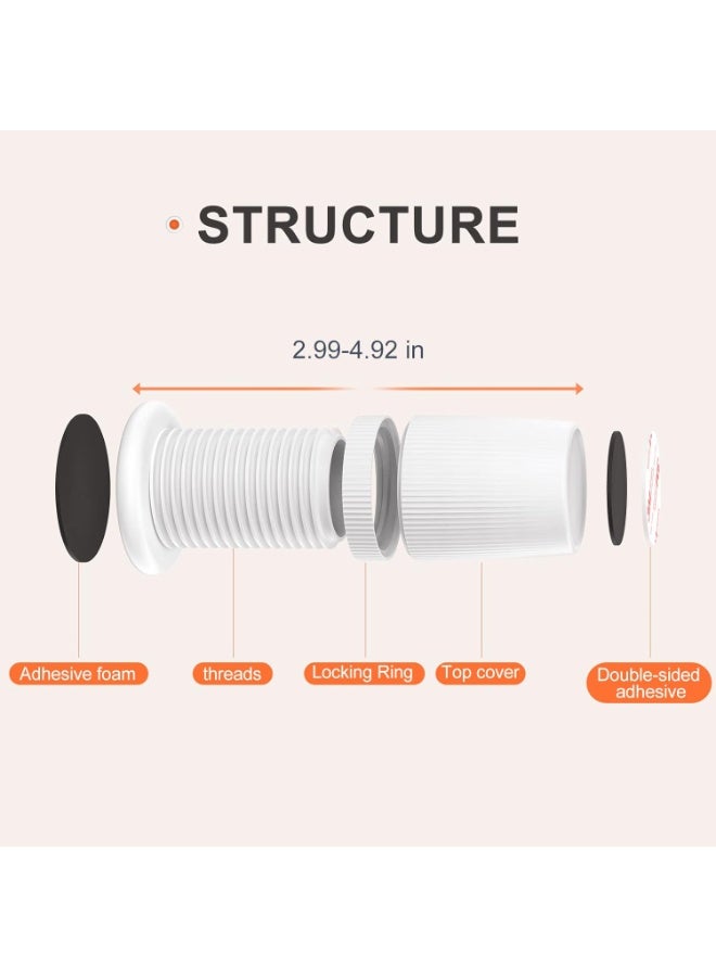 jaexest 2 قطعة إطار سرير أبيض قابل للتعديل أداة مقاومة الاهتزاز، مانعات لوح الرأس 2.9-4.9 بوصة لسرير الحائط وطاولة جانبية للأثاث منظم - Image 3