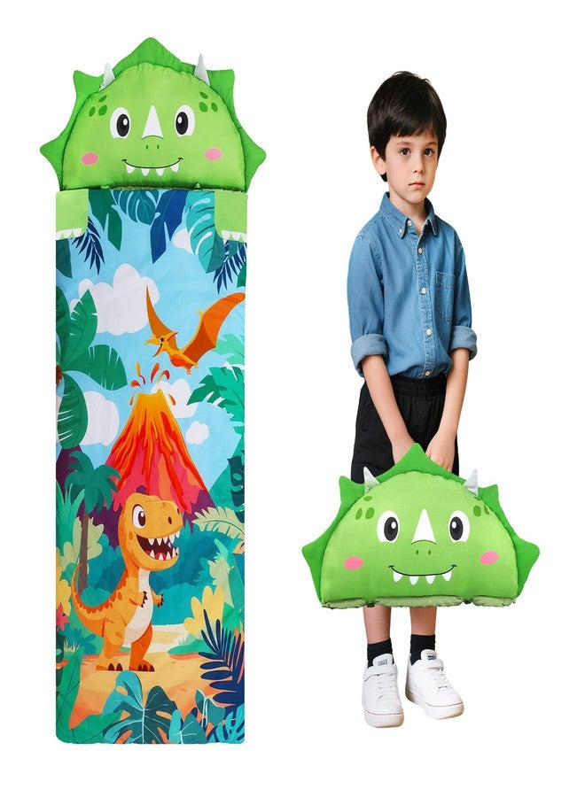 Decalsweet Kids Sleeping Bag Thick Cute Slumber Bag for Kids 2 in 1 Animal Toddler Nap Mat for Boys and Girls Portable Soft Cozy School Mat for Daycare Preschool Kindergarten - Image 1