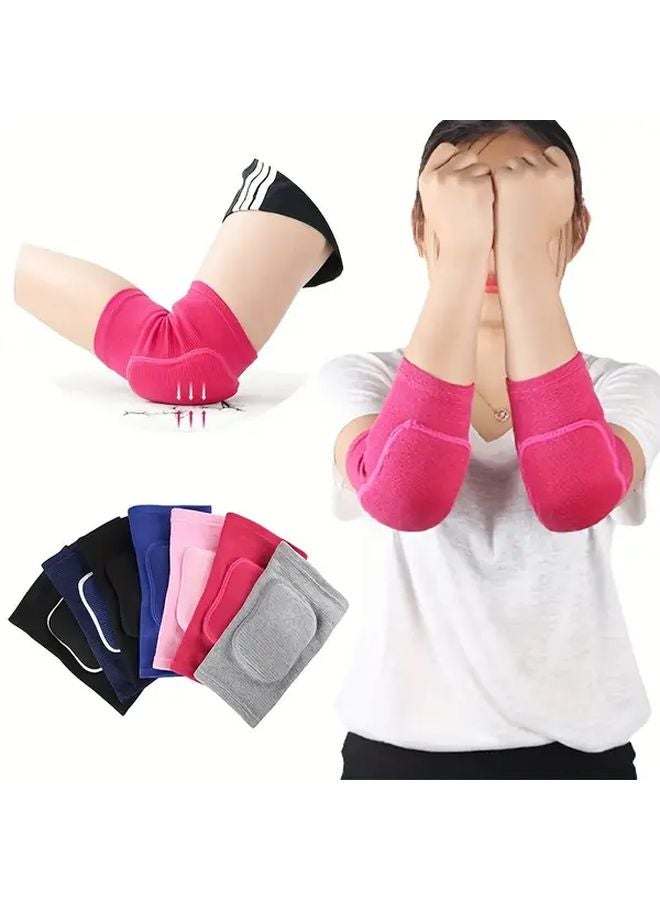 Black XXS Elastic Elbow Pads Support Brace For Sports Fitness Tennis Basketball - Image 1
