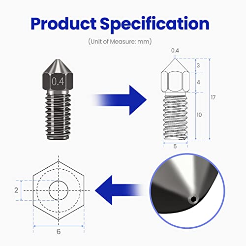 Park Sung 3D Printer Nozzles 0.4mm M5/M5C Nozzle,Park Sung Nozzles with High Temperature Resistance Upgraded Hardened Steel Nozzle Fully Fit for AnkerMake M5/M5C 3D Printer Ender 3 V2 Ender 3/3 pro (4PCS) - Image 3