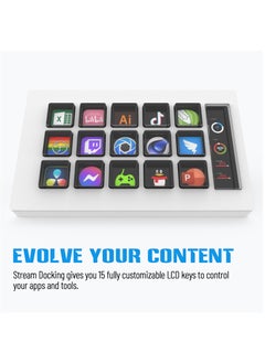 Generic StreamDeck Mini Visual Keyboard LCD Button 15Keys Live Content Creation Controller Custom Button For Windows/MacOS Kryboard Gift(White)  - Image 4