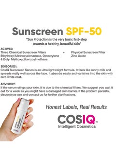 CosIQ Sunscreen SPF 50 PA++++ Serum 30ml - Broad Spectrum UVA/B & Blue Light Protection - Non-Greasy & Fragrance-Free - Hybrid Serum-Based Sunscreen - Water-Resistant Water-Resistant  - Lightweight Serum for Men & Women  - Image 5