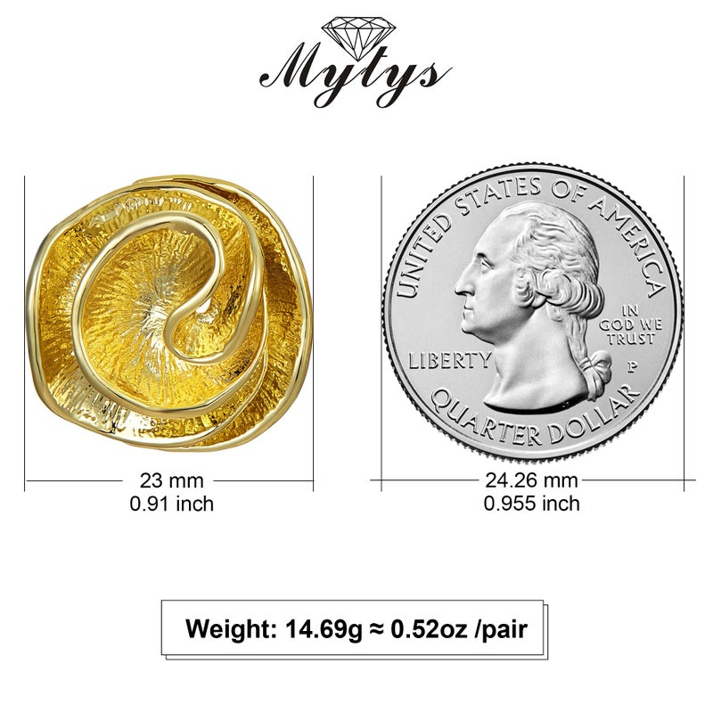 Mytys Flower Earrings for Women Crossover Half Hoop Statement Earring Designer Stud Earrings (flower style) - Image 4
