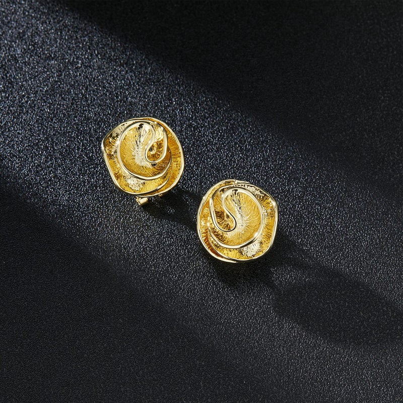 Mytys Flower Earrings for Women Crossover Half Hoop Statement Earring Designer Stud Earrings (flower style) - Image 5