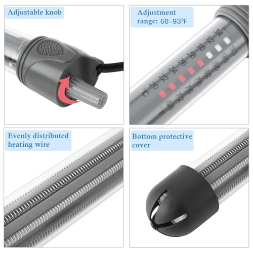 HITOP 25W 50W Adjustable Aquarium Heater, Submersible Fish Tank Heater Thermostat with Suction Cup (25W) - Image 4