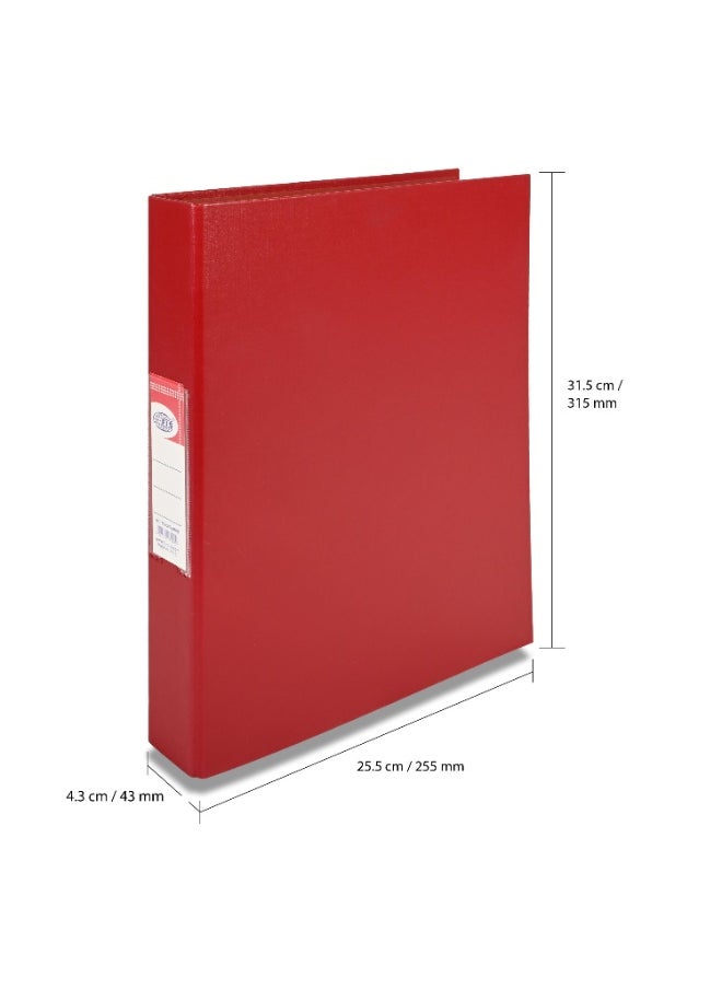FIS PP Ring Binder, A4 Size(210x297), 2[O]Ring Type, 25mm Ring Size, 42mm Spine Size with PVC Pocket in Spine for Label Design, Packet of 10 Pieces Per Box, Maroon Color-FSBDPPA4MR10  - Image 5