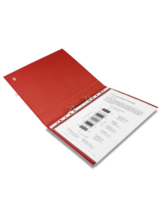 FIS PP Ring Binder, A4 Size(210x297), 2[O]Ring Type, 25mm Ring Size, 42mm Spine Size with PVC Pocket in Spine for Label Design, Packet of 10 Pieces Per Box, Maroon Color-FSBDPPA4MR10  - Image 4