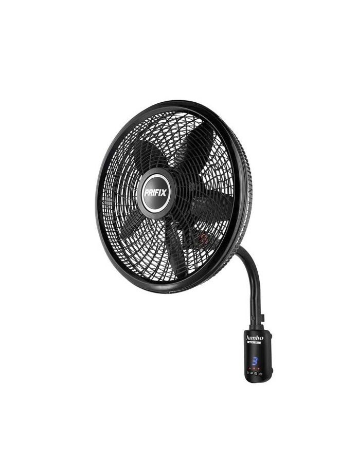 Prifix Prifix Jumbo Wall Mount Fan with Remote Control, Black - WFJ-211  - Image 1