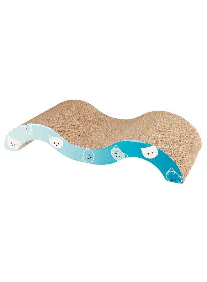 Trixie Mimi Scratching Wave Pad, Lying Scratching Waves Cardboard, Catnip Infused For Fun, Supports Claw Care, Furniture Protection, Interactive Cat Scratcher, Blue, 50× 9 × 23 Cm - Image 1