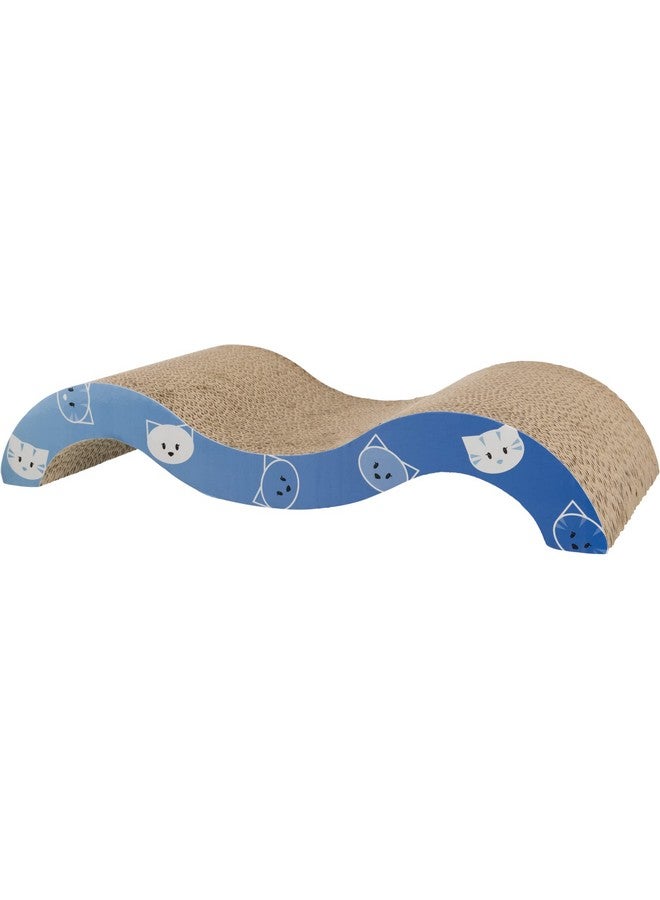 Trixie Mimi Scratching Wave Pad, Lying Scratching Waves Cardboard, Catnip Infused For Fun, Supports Claw Care, Furniture Protection, Interactive Cat Scratcher, Blue, 50× 9 × 23 Cm - Image 4