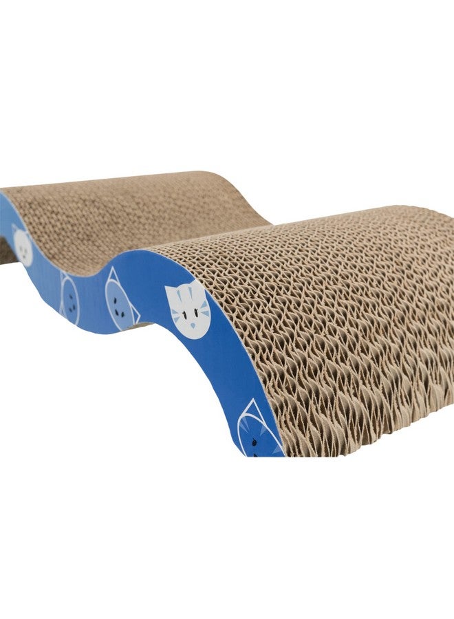 Trixie Mimi Scratching Wave Pad, Lying Scratching Waves Cardboard, Catnip Infused For Fun, Supports Claw Care, Furniture Protection, Interactive Cat Scratcher, Blue, 50× 9 × 23 Cm - Image 3
