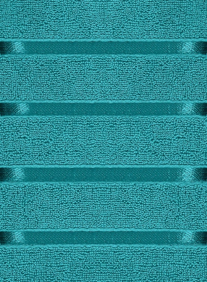 Utopia Towels 8 Piece Luxury Towel Set, 2 Bath, 2 Hand, and 4 Wash Cloths, 600 GSM Ring Spun Cotton, Highly Absorbent Viscose Stripe Towels, Ideal for Everyday use, Turquoise - Image 3