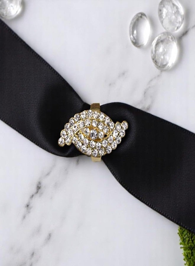 ACCESSHER Gold Plated Contemporary Style Inspired American Diamond Embellished Square Shape Design Adjustable Statement Finger Ring for Women and Girls (Design 5) - Image 4