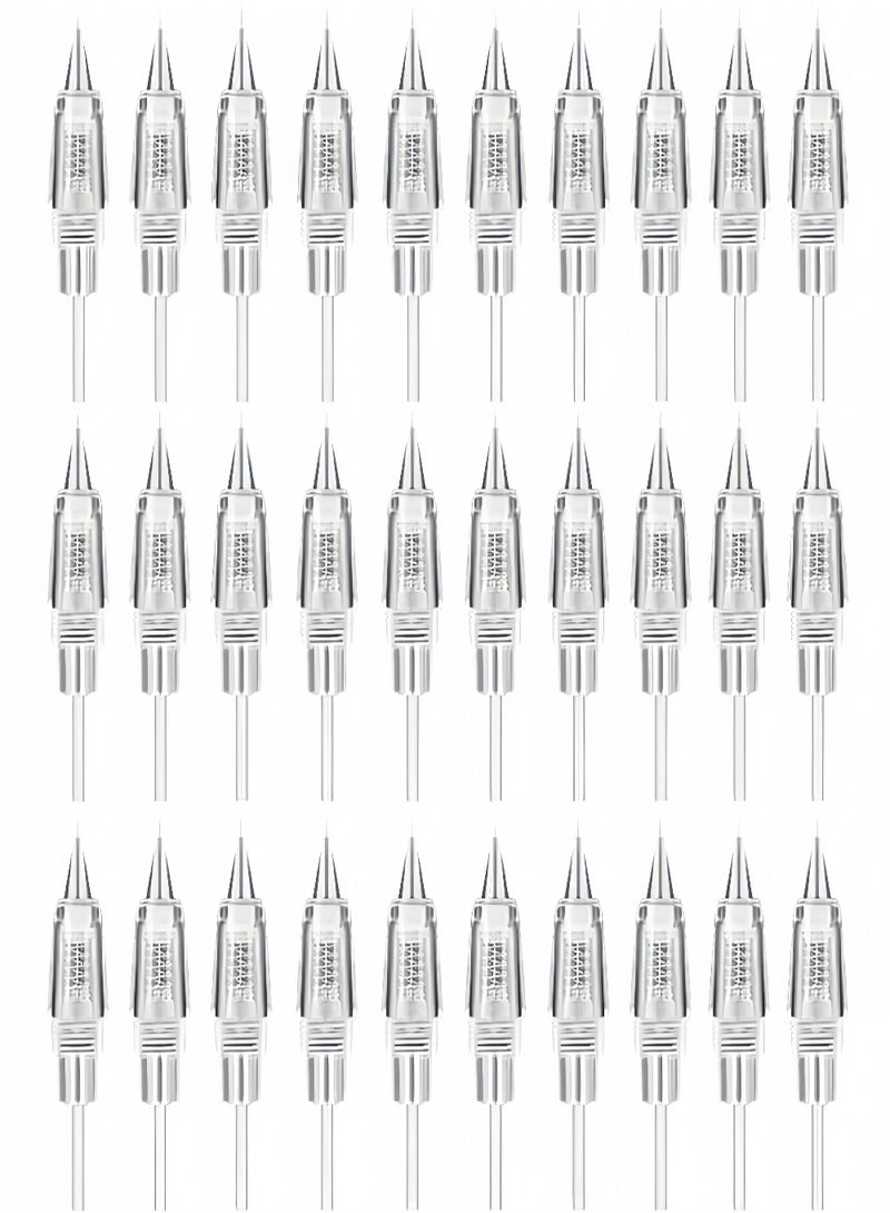 30-Piece Microblading Tattoo Needles Disposable Stainless Steel Cartridges for Permanent Makeup Eyebrows Eyeliner Lip - Image 1