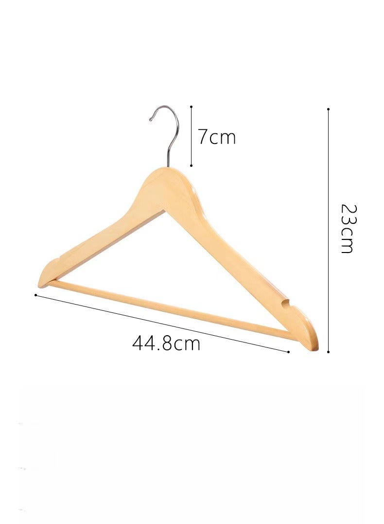 Solid Wood Clothes Hanger Non-Slip Cloth Hangers with Notches and 360° Swivel Hook for Clothing Store Hotel(10pcs)  - Image 2