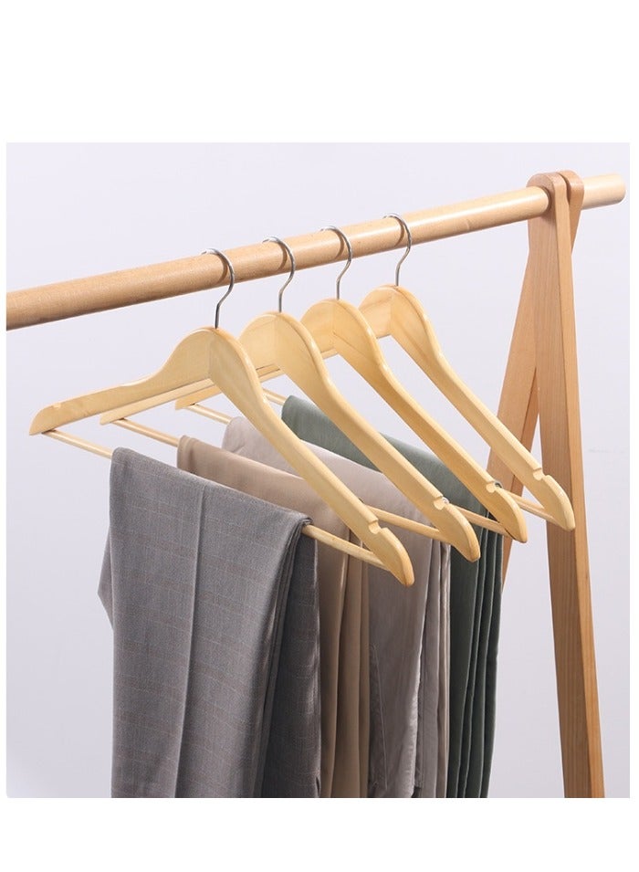 Solid Wood Clothes Hanger Non-Slip Cloth Hangers with Notches and 360° Swivel Hook for Clothing Store Hotel(10pcs)  - Image 5