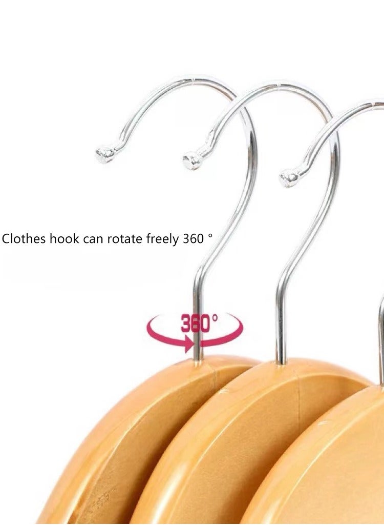 Solid Wood Clothes Hanger Non-Slip Cloth Hangers with Notches and 360° Swivel Hook for Clothing Store Hotel(10pcs)  - Image 3