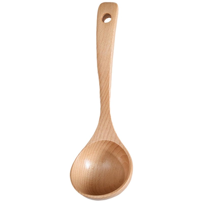 Large Lightweight Beech Wood Soup Ladle Spoon For Hot Pot Porridge Oatmeal - Image 2