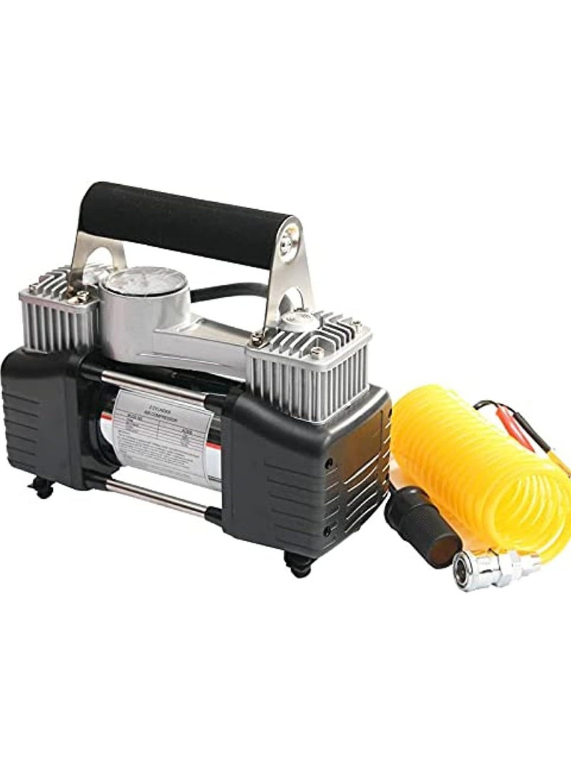 Heavy Duty Double Cylinder Tire Inflator, Portable Air Compressor for Car, 150 PSI Tyre Air Pump with LED Light, Digital Pressure Gauge, Ideal for SUV, Off-Road, Trucks - Image 1