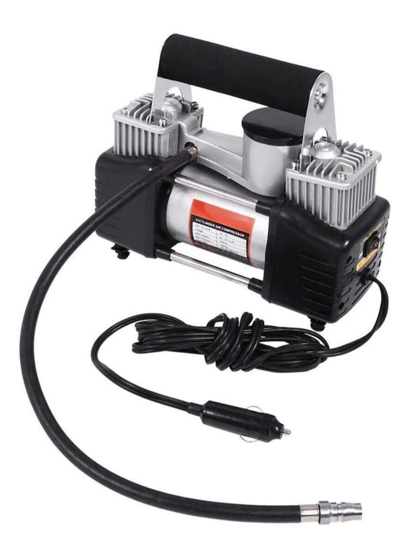 Heavy Duty Double Cylinder Tire Inflator, Portable Air Compressor for Car, 150 PSI Tyre Air Pump with LED Light, Digital Pressure Gauge, Ideal for SUV, Off-Road, Trucks - Image 2