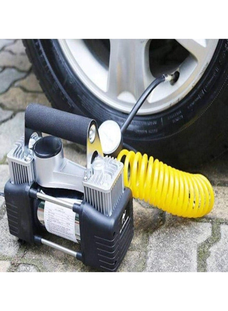 Heavy Duty Double Cylinder Tire Inflator, Portable Air Compressor for Car, 150 PSI Tyre Air Pump with LED Light, Digital Pressure Gauge, Ideal for SUV, Off-Road, Trucks - Image 3