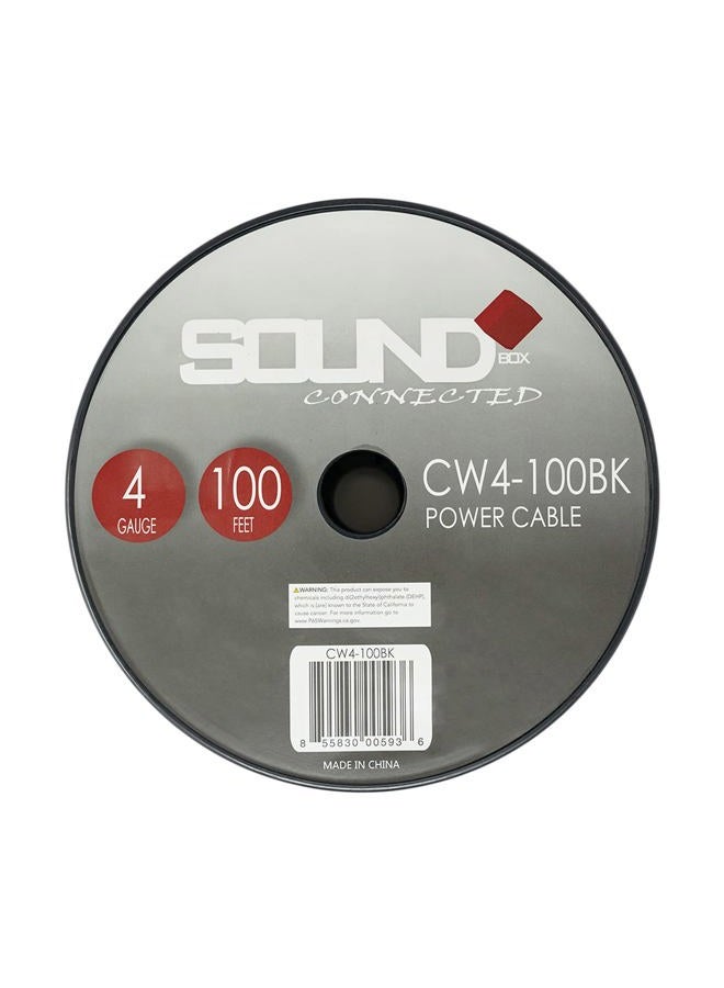 SoundBox Connected 4 Gauge Black Amplifier Amp Power/Ground Wire 100 Feet Superflex Cable 100' Spool - Image 2